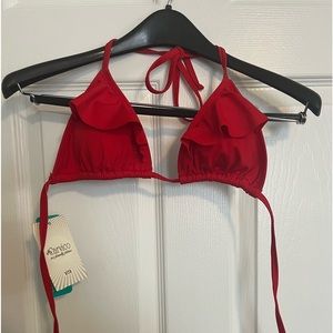 Allegro Swim Small Red Bikini Top NWT